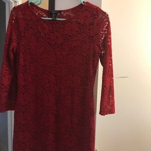 Lace red dress